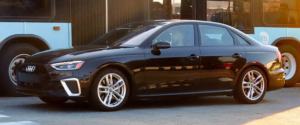 2020 Audi A4 (Michigan Manufacturer plate), front 9.3.19, photographed in United States