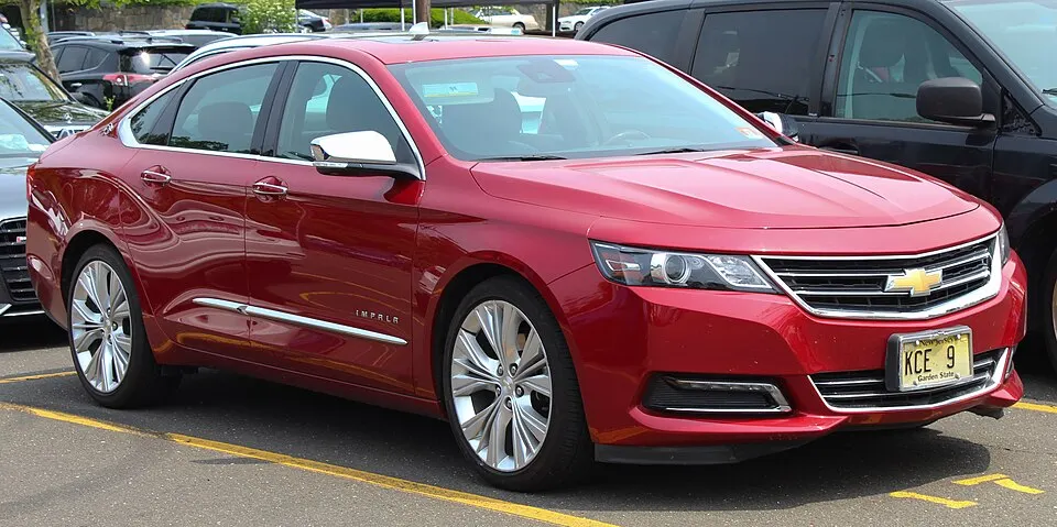 2014 Chevrolet Impala LTZ 3.6L with courtesy plates, front 6.1.19, photographed in United States