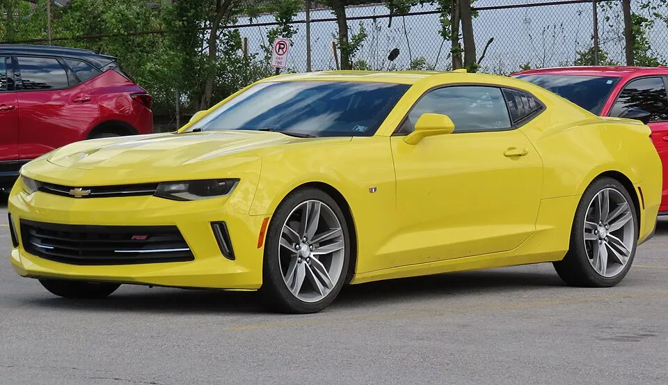 2017 Chevrolet Camaro 2LT coupe with RS package, front left, 05-24-2025, photographed in United States