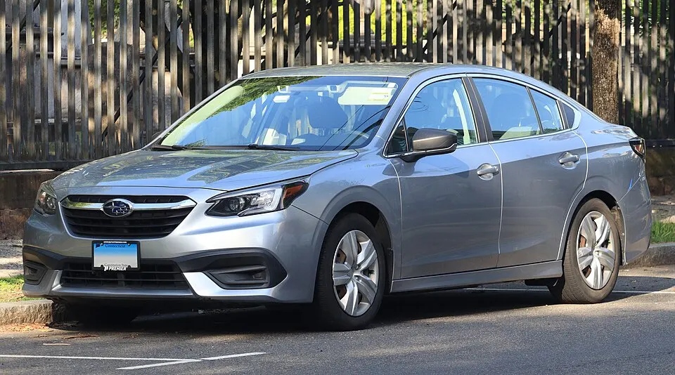 2021 Subaru Legacy in Ice Silver Metallic, front left, 07-02-2026, photographed in United States