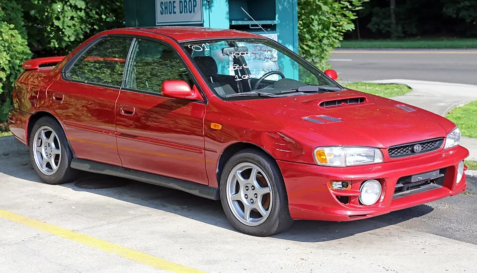 2001 Subaru Impreza 2.5 RS 4-dr, front right, photographed in United States